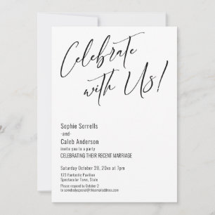 Celebrate with Us! Modern Elegant Wedding Party Invitation