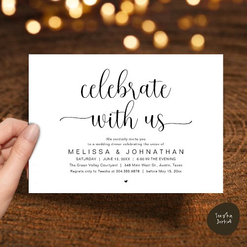 Celebrate With Us Modern Minimalist Wedding Dinner