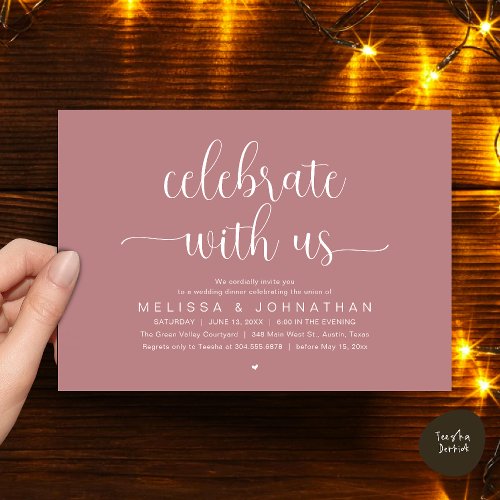 Celebrate With Us Modern Minimalist Wedding Dinner