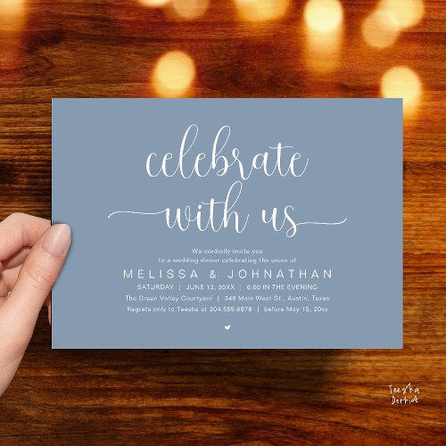 Celebrate With Us Modern Minimalist Wedding Dinner