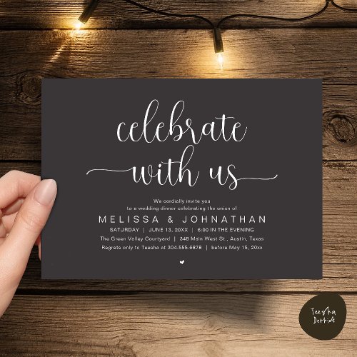 Celebrate With Us Modern Minimalist Wedding Dinner