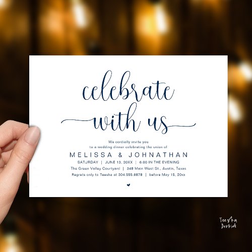 Celebrate With Us Modern Minimalist Wedding Dinner