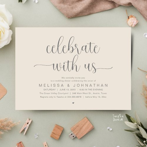 Celebrate With Us Modern Minimalist Wedding Dinner