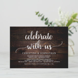 Celebrate with us, Modern Rustic Elopement Party Invitation