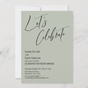 Celebrate with Us! Modern Sage Green Reception Invitation