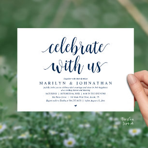 Celebrate with us, Modern Wedding Elopement Dinner Invitation