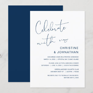 Celebrate with us, modern Wedding Elopement Invita Invitation