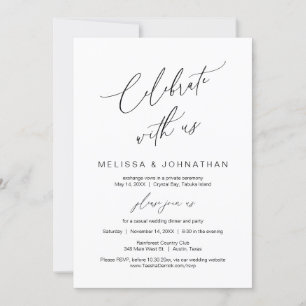 Celebrate with us, Modern Wedding Elopement Invitation