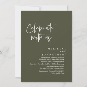 Celebrate with us, Modern Wedding Reception Invitation