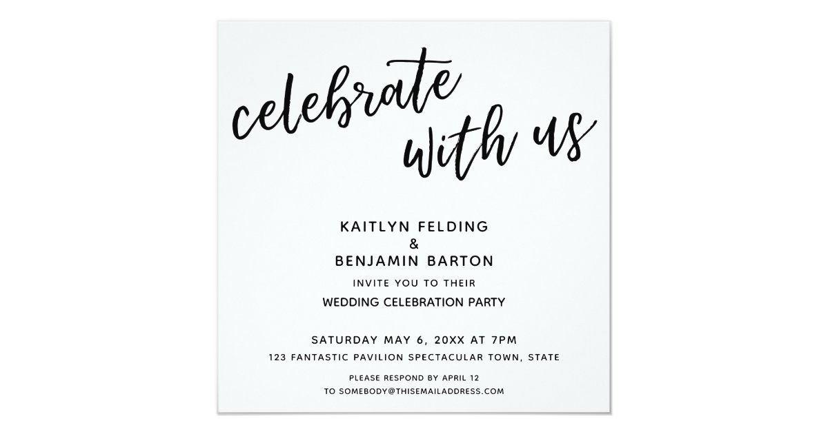 "Celebrate with Us" Modern Wedding Reception Invitation | Zazzle.com