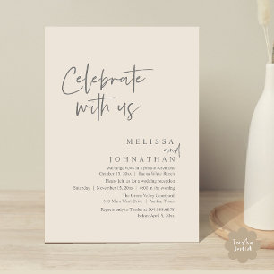 Celebrate with us, Modern Wedding Reception Invitation