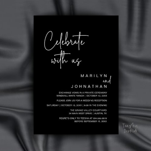 Celebrate with us, Modern Wedding Reception Party Invitation