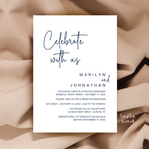 Celebrate with us, Modern Wedding Reception Party Invitation