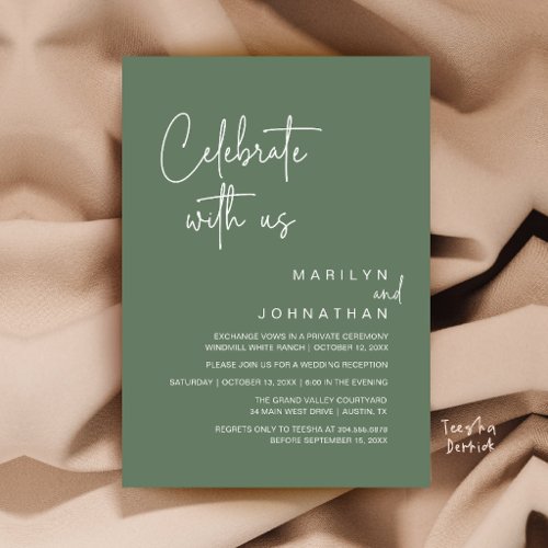 Celebrate with us, Modern Wedding Reception Party Invitation