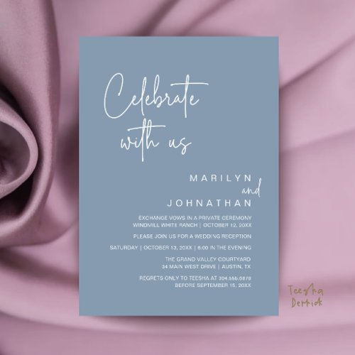Celebrate with us, Modern Wedding Reception Party Invitation