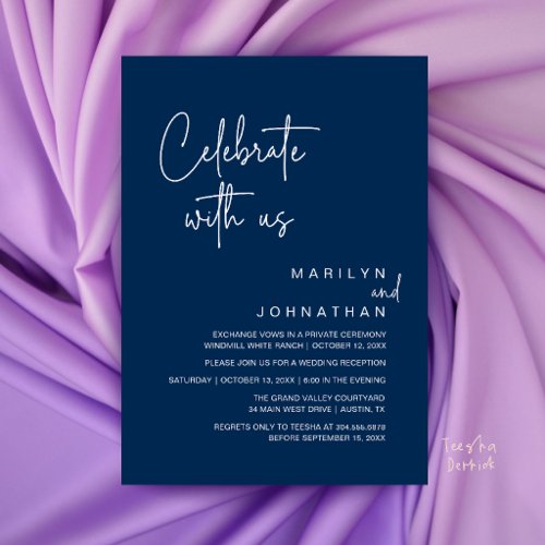 Celebrate with us, Modern Wedding Reception Party Invitation