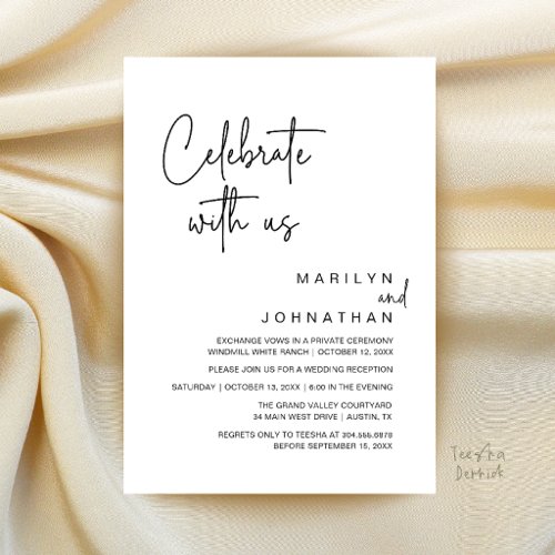 Celebrate with us, Modern Wedding Reception Party Invitation