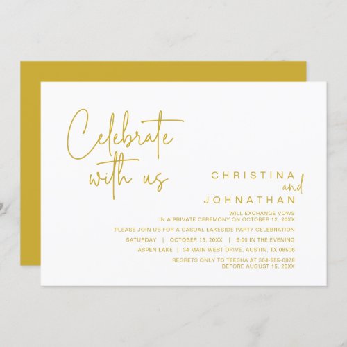 Celebrate with us Post Wedding Elopement Party  I Invitation