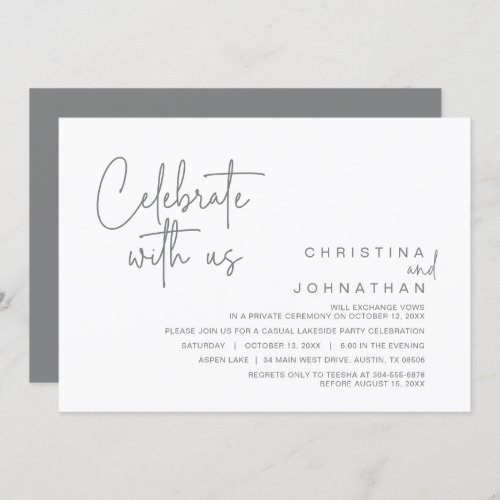 Celebrate with us Post Wedding Elopement Party In Invitation