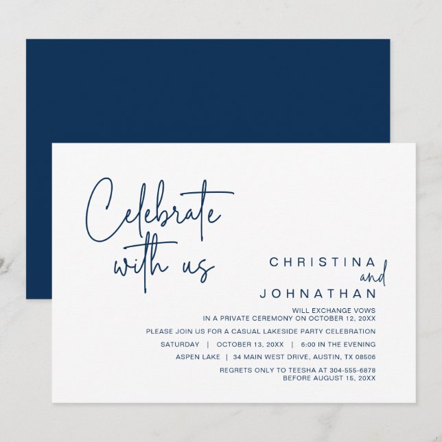 Celebrate with us, Post Wedding Elopement Party Invitation (Front/Back)