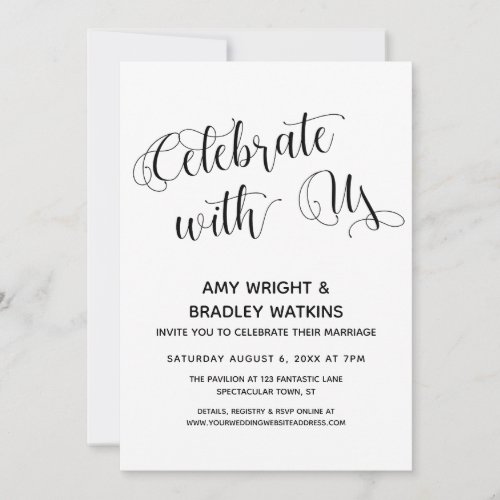Celebrate with Us Post_Wedding Reception Only Invitation