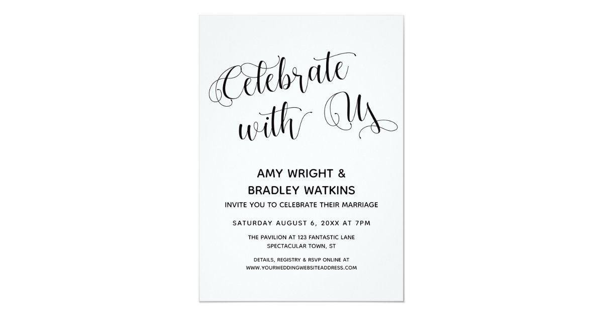Celebrate With Us Post Wedding Reception Only Invitation Zazzle Com