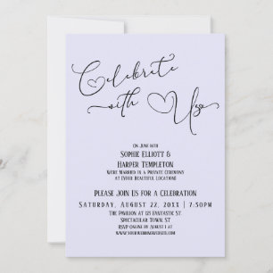 Celebrate with Us Pretty Lavender Reception Only Invitation