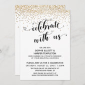 Celebrate With Us Reception-Only Gold Confetti Invitation (Front/Back)