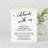 Celebrate With Us Reception-Only Gold Confetti Invitation (Standing Front)