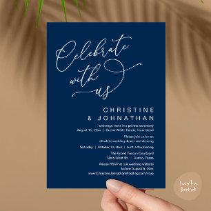 Celebrate with us, Romantic Wedding Dinner Dancing Invitation