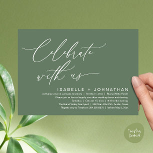 Celebrate with us, Romantic Wedding Dinner Party Invitation