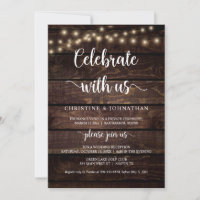 Celebrate with us, Rustic Elopement Party Invitati