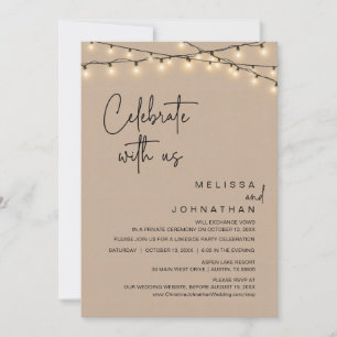 Celebrate With Us, Rustic Wedding Dinner Party Invitation
