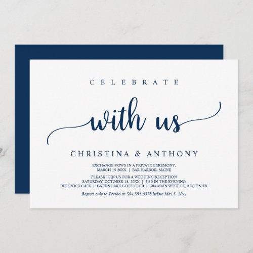 Celebrate with us Rustic Wedding Elopement Invita Invitation