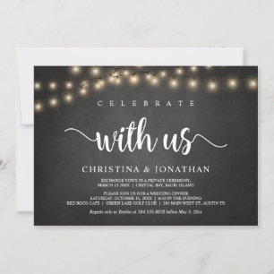Celebrate with us, Rustic Wedding Elopement Invita Invitation