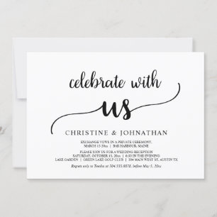 Celebrate with us, Rustic Wedding Elopement Party Invitation