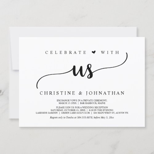 Celebrate With Us Rustic Wedding Elopement Party  Invitation