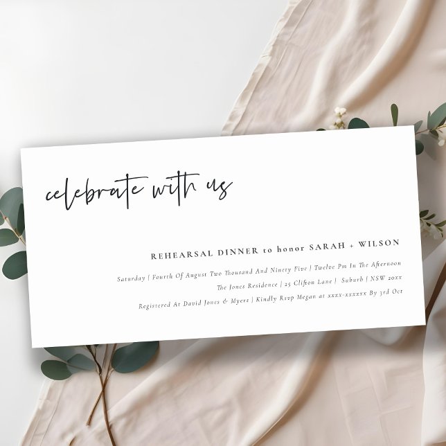 Celebrate With Us Script Rehearsal Dinner Invite (Creator Uploaded)