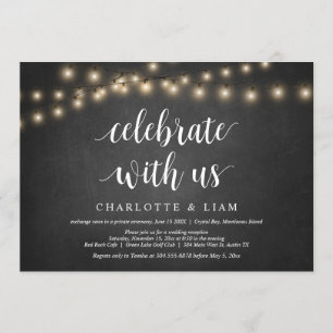 Celebrate with us, String Light, Wedding Elopement Invitation