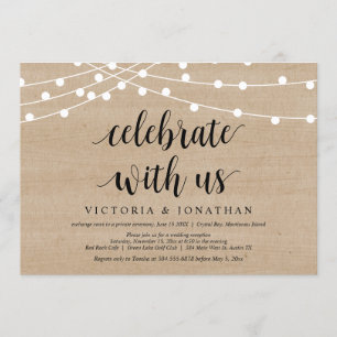 Celebrate with us, String Light, Wedding Elopement Invitation