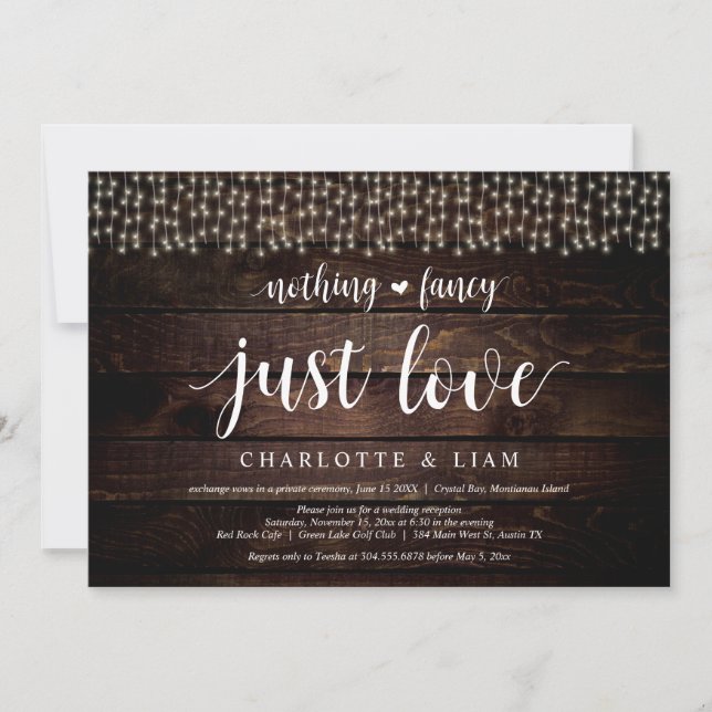 Celebrate with us, String Light, Wedding Elopement Invitation (Front)