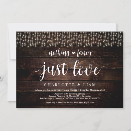 Celebrate with us String Light Wedding Elopement Invitation