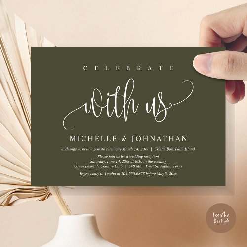Celebrate With Us Wedding Elopement Celebration Invitation