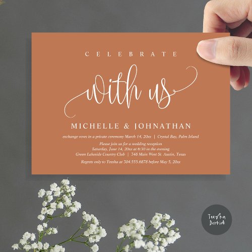 Celebrate With Us Wedding Elopement Celebration Invitation
