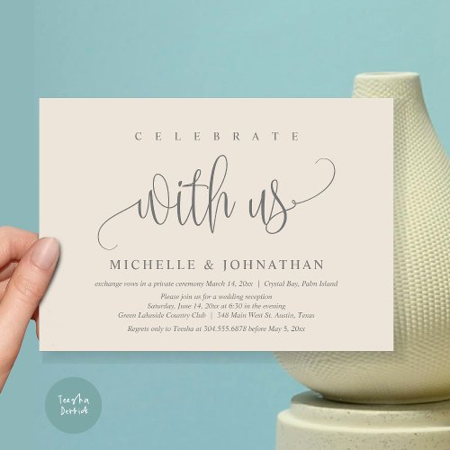 Celebrate With Us Wedding Elopement Celebration Invitation