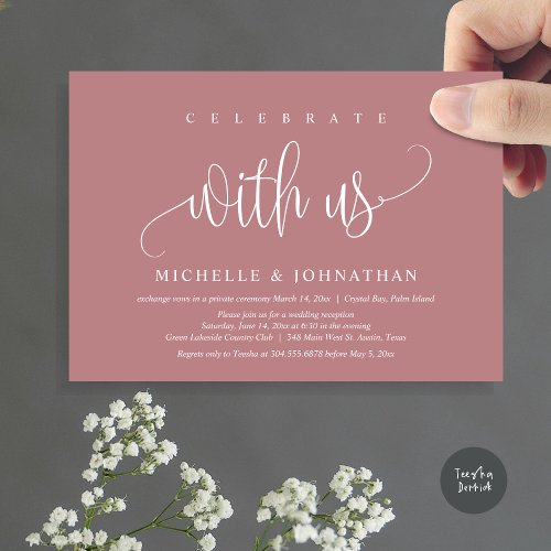 Celebrate With Us Wedding Elopement Celebration Invitation