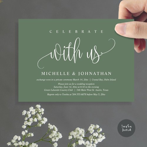 Celebrate With Us Wedding Elopement Celebration Invitation