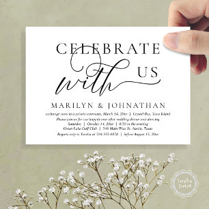 Celebrate with us Wedding Elopement Dinner Dancing Invitation