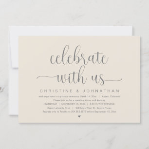 Celebrate with us, Wedding Elopement Dinner Party Invitation