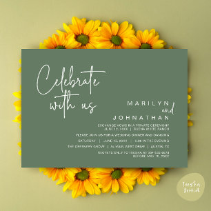 Celebrate with us, Wedding Elopement Dinner Party Invitation
